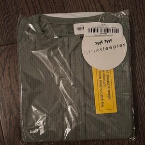 Little Sleepies Olive Ribbed Zippy
